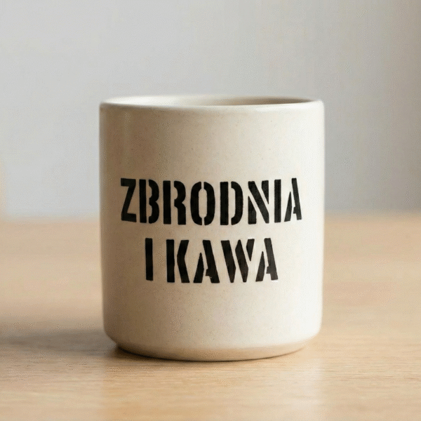Kubek ZBRODNIA I KAWA edycja czarno-czarna (350ml)